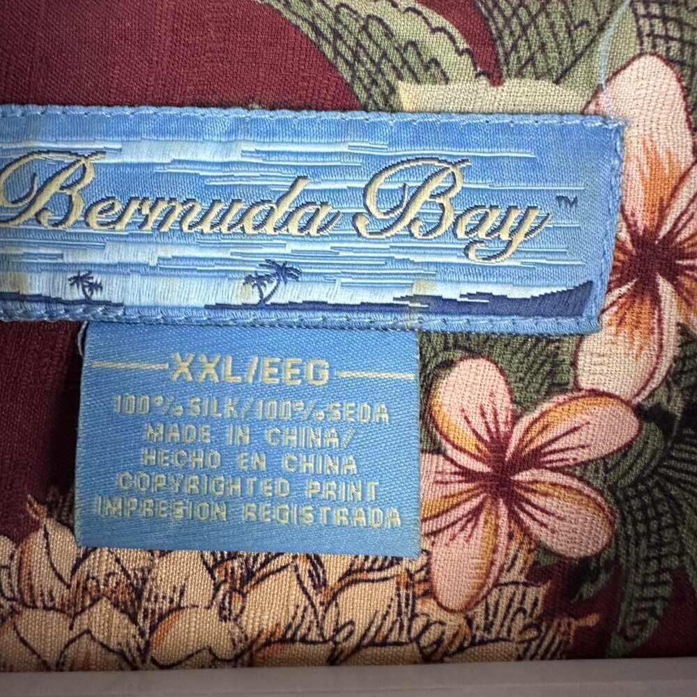Bermuda Bay100 % Silk Men's Hawaiian Short Sleeve Shirt, Button Up, XXL - Picture 4 of 16